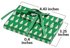 Christmas Holiday Foil Embossed Gift Card Holder Boxes with Ribbon, Set Multi