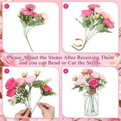 Rustic Mason Jar Centerpieces with Faux Peony & Baby’s Breath – 6 Sets
