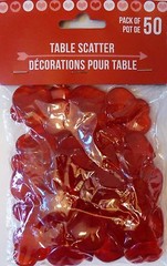 Valentine’s Acrylic 50 Heart Shape Gems Vase Filler Table Scatter ~ Red Set of 2