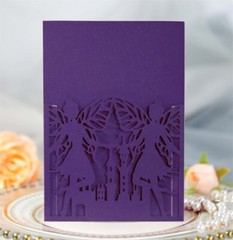 25/50/100Pcs Laser Cut Hollow Castle Angel Wedding Invitations Invit Cards