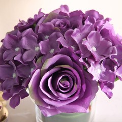 GreenHouzz Artificial Rose and Hydrangea Silk Flower Centerpieces Faux Floral…