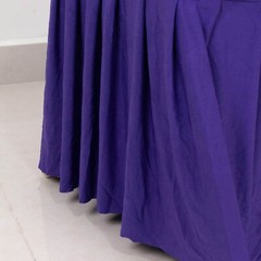 PURPLE Ruffle Pleated Skirt Fitted Spandex Banquet CHAIR COVER Party Decorations