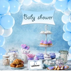 24 PCS Blue Gingham Picnic Party Bow Place Cards 6×4 Inch Summer Tent Label
