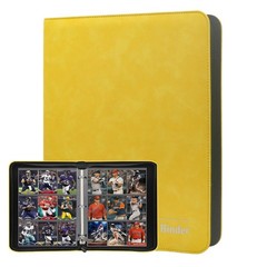 Trading Card Binder, 3-Ring 9-Pocket Zipper Binder for Baseball Cards, Sports…