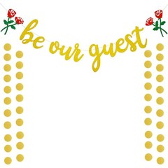 Be Our Guest Gold Sign Banner – Reception for Beauty 3 Piece Set,