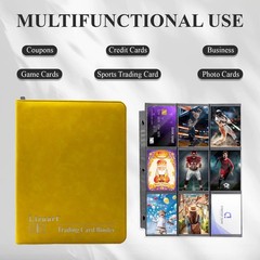 Trading Card Binder, 3-Ring 9-Pocket Zipper Binder for Baseball Cards, Sports…