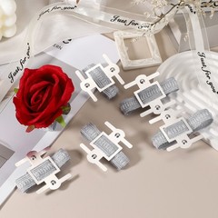 24 Pcs Corsage Wristlet Band Aluminum Wrist Corsage Bracelets Bands Silver