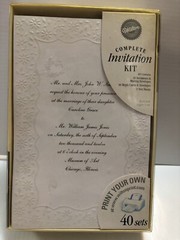 Wilton Complete Invitation Kit PrintYourOwn 1 White PK With Cream Border 25 Sets