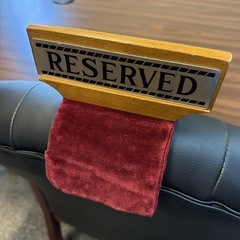 VTG «Reserved” Church Pew Sign |Funerals, Weddings, Events|Weighted Metal Wood