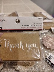 Wedding Favor Tags Thank You: 150 Count, Rectangular / 150 Circular