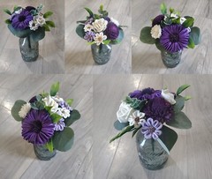 Budget Friendly Purple Wedding Centerpieces for Jars Sola Wood Flower Bouquets