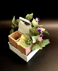 CADDY SET (4-PC) PARTY FAVOR Mint-Metal & Wood Boxes CRAFT Occasion Buffet