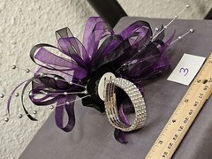 Purple And Black Wristlet Corsage