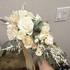Ansofi Bridal Bouquet Artificial Flowers Silk Rose