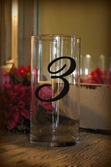 Wedding Table Numbers 1-10,15,20,or 25 Centerpiece Vinyl Sticker Decals (c)