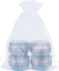 100pcs Sheer Organza Bags White, 6 x 9 inches Christmas Wedding Shower Party Fav