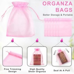 Organza Bags 4 x 6 in 50PCS, Small Gift Bags for 1 count (Pack of 50) Pink