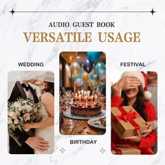 KFURNIKN Audio Guest Book Wedding Phone to Record Customized Audio Message,