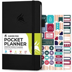 Pocket Planner Weekly – Undated Monthly Goal Pocket size (3.7″ x 6.7″) Black