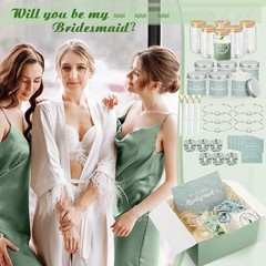 Teenyyou 60 Pcs Bridesmaid Proposal Gift Cup, Candle, Bracelets, Cream & More