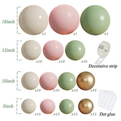 Sage Green Pink Balloons Garland Kit,133pcs Olive Green Blush Pink Sage Pink