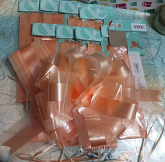 Peach Pew Bows with tulle. 16 Large Wedding Pew Bows Wedding Aisle Decorations