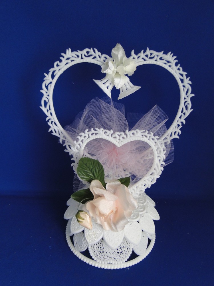 New Vintage Wilton «Wedding Rose» wedding Cake Top with Pink , 103-2263