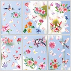 85PCS Spring Window Clings – Spring Flower Butterfly Stickers for Glass Windo…