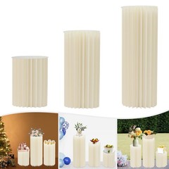 3pcs Cardboard Centerpiece Display for Wedding Party Garden Cylinder Flowers Sta