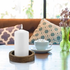 Stonebriar Unscented White Tall Pillar Candles 65 Hour Burning Candle Pillars