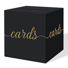 Black Wedding Card Box Gold Foil Gift Money Reception Graduation Party