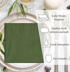 50 Pieces 2-ply Disposable Cocktail Napkins Beverage Napkins Green Napkin