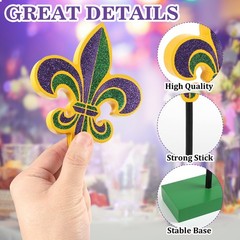 3 Pieces Mardi Gras Tiered Tray 11×10.4×9.3 inches, Green, Purple, and Yellow