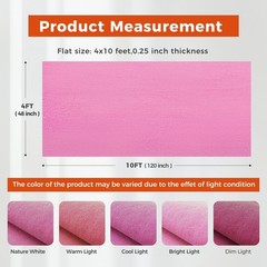 4ftx10ft Pink Carpet Runner, 450GSM Extra Thick Non-Slip TPR Rubber, Indoor/O…