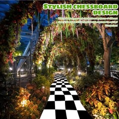 1 Pcs Wonderland Party Decoration Backdrop Rug Black and White Aisle …