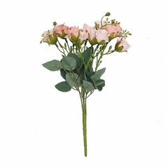 BLUSH 2 Bouquets 12″ Faux Open Roses Artificial FLOWER Bushes Party Events