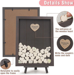Solid Wood Wedding Guest Book Alternative – Rustic Drop Top Picture Frame Sign w