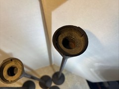 Black Cast Iron Candlesticks Set Of 5 24” 20.5” 17.5” 14.5” 11.5” 3.5” Base