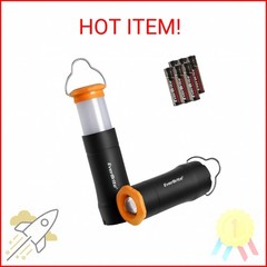 EverBrite 2-in-1 Mini Lanterns and Flashlights with 3 Modes, 2 Pack Portable Out