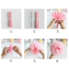 5pcs 6″-10″ Tissue Paper Pompoms Wedding Baby Shower Birthday Party Pom Poms Toy