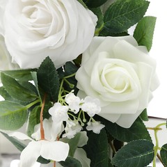 Bohemia Green & White Artificial Rose Chair Decorations 6-Piece Wedding Set