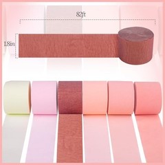 Crepe Paper Streamers Party Decorations, 6 Rolls Pink Rose Gold Party rose gold