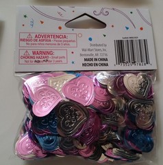 Lot of 12: 1 oz Packs of Heart-Shaped Confetti, Romance/Bridal/Wedding/Valentine
