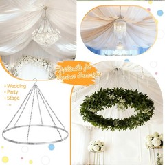 24″ Ceiling Drapes Hanging Kit for 6 Panels Wedding Ceiling Drapes Canopy