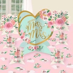 «Mint to Be» From Miss To Mrs Floral Bridal Shower Table Decor 3 Packs Lot NWT