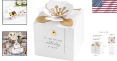 20 PCS Elegant White Floral Candy Boxes – Perfect for Weddings & Baby Showers
