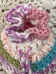 2 Crochet Drawstring Bags Wedding Party Favor Pouch Jewelry Gift Coin Dice Bags