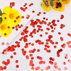 Metallic Foil Confetti 8000 Pcs Shiny Round Table Confetti for Fill Balloon Red