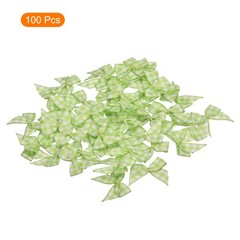 100Pcs Mini Gingham Ribbon Bow 1″ Checkered Ribbon Bows Green and White