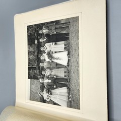 Vintage White Wedding Album w/ 8 Photos 1940s Black & White Vtg Bridal